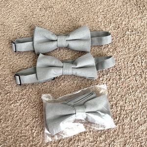 Light grey linen adult bow ties
